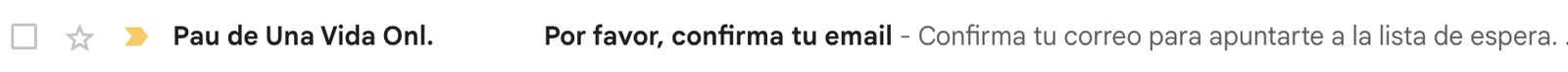 Email confirmación Email confirmación